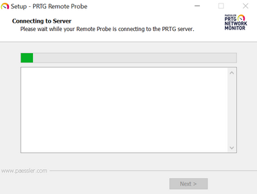 Remote Probe Setup Connecting to the PRTG Core Server